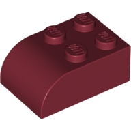 Lego kostka (kostička) 3x2 zakulacená nahoře, tmavě červená (4164228)